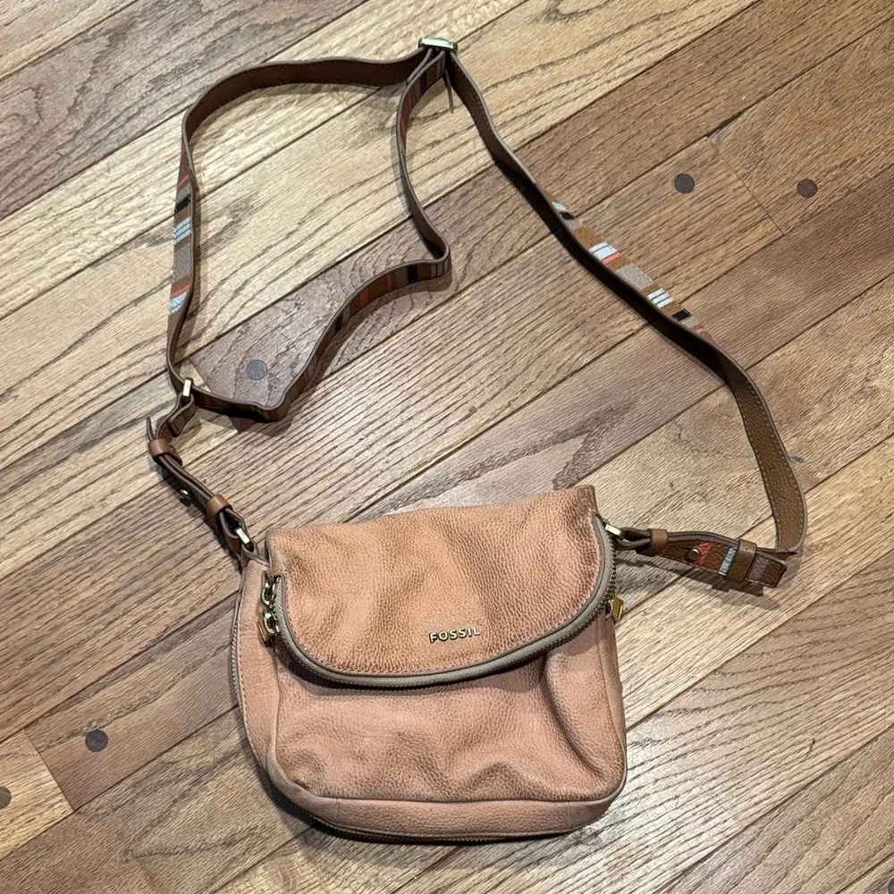 Fossil Brown Leather Crossbody Bag